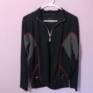 Serfas Black, Red, and Gray 1/4 Zip Cycling Lightweight Sweatershirt